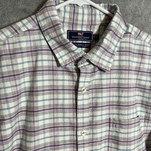 Vineyard Vines Mens L Slim Fit Murray Button Up Long Sleeve Shirt‎ Plaid Stretch